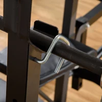 Soozier Weight Bench Stand with Squat Rack, Adjustable Olympic Bench, Multifunctional Arm Curl Pad, Leg Extension, Grey(m-10)