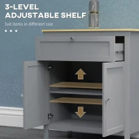 HOMCOM Sideboard Cabinet, Buffet Table with Drawer, Double Door Cupboard and Adjustable Shelf for Living Room, Entryway, Grey(m-5)