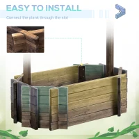 Outsunny Wooden Wishing Well Garden Bed, Rustic Outdoor Flower Planter Patio Ornamental for Plants, Herb, Vegetables, Rustic Brown(m-7)