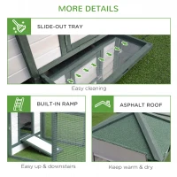 PawHut 77" Chicken Coop Hen House Rabbit Hutch Poultry Cage Pen Outdoor Backyard with Nesting Box Run Green(m-7)