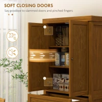 HOMCOM 72.5" Kitchen Pantry Cabinet, Tall Storage Cabinet with Doors, Drawer, and Adjustable Shelves, Distressed Brown(m-6)