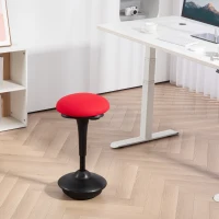 HOMCOM Backless Wobble Chair, Adjustable Active Ergonomic Stool Chair, with Rocking Motion, Padded, Red(m-2)