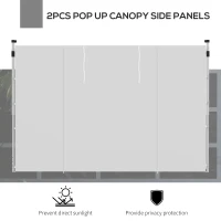 Outsunny 2PCS Instant Canopy Sidewalls, Canopy Walls Replacement, for 10' x 10' or 10' x 20' Pop Up Canopy(m-4)