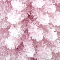 HOMCOM 7' Decorated Christmas Tree Snow Flocked Artificial Christmas Tree with Pencil Shape, Realistic Branches, Pink(m-8)