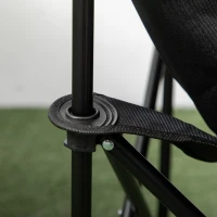 Outsunny Portable Camping Chair, Lightweight Folding Chair for Adults with Carry Bag, Side Pocket for Hiking, Backpacking, Black(m-9)