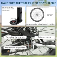 Aosom Bicycle Cargo Trailer Cart Carrier Garden Use w/ Quick Release, Cover, Grey(m-4)