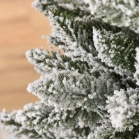 HOMCOM 6ft Unlit Snow-Flocked Slim Pine Artificial Christmas Tree with Realistic Branches and 394 Tips(m-9)