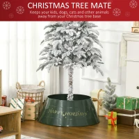 HOMCOM Metal Christmas Tree Collar, 26 Inch Christmas Tree Ring, Xmas Tree Skirt for Artificial Christmas Tree Decoration, Green(m-4)