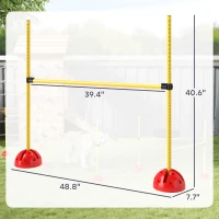PawHut 4 Piece Dog Agility Course Backyard Set with 4 Height Adjustable Dog Agility Jumps, Carry Bag, Yellow(m-3)