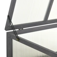 Outsunny Raised Garden Bed with Cold Frame Greenhouse, Grow Grids and Storage Shelf, Outdoor 2 Tiers Elevated Wood Planter Box for Herbs and Vegetables, Use for Patio, Backyard, Balcony(m-9)