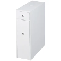 HOMCOM Space Saving Toilet Paper Cabinet, Narrow Bathroom Cabinet with Drawers and Hidden Storage, White(m-2)