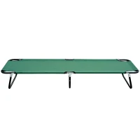 Outsunny Camping Cot for Adults, Folding Bed, Portable Sleeping Cot for Travel, Beach, Hiking, Rated for 264lbs, Green(m-11)
