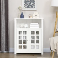 HOMCOM Kitchen Cabinet, Storage Cabinet, Sideboard Buffet Cabinet with Glass Doors for Kitchen, Living Room(m-7)
