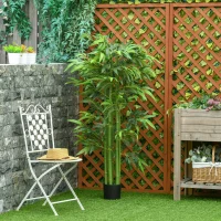 HOMCOM 5.3ft Artificial Tree, Indoor Fake Bamboo with Pot, for Home, Office, and Living Room Decor(m-4)