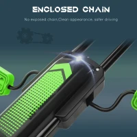 Aosom Pedal Go Kart w/ Adjustable Seat, Rubber Wheels Shock Absorb, Green(m-7)