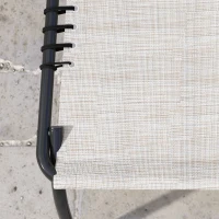 Outsunny 2 Folding Chaise Lounge Pool Chairs with 4-Position Reclining Back, Pillow, Breathable Mesh & Bungee Seat, Dark Blue(m-9)