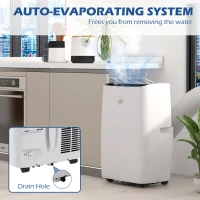 HOMCOM 12,000 BTU Mobile Air Conditioner 549 Sq. Ft., Dehumidifier Fan Auto Sleep with 24H Timer On/Off, Window Kit(m-6)