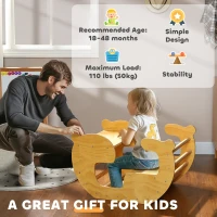 Qaba 2 in 1 Wooden Toddler Climbing Toy Indoor, Kids Table and Chair Set(m-7)