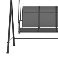 Outsunny 3 Seater Outdoor Swing Chair with Canopy, Metal Porch Swing Bench for Patio, Garden, Backyard, Lawn, Dark Grey(m-9)