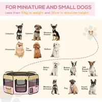 PawHut 49-inch Large Exercise Puppy Pet Playpen Portable Dog Cat Pet Play Pen Pet Cage Tent Kennel Crate Pink Carry Bag Included(m-7)