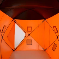 Outsunny 8-Person Pop-up Ice Fishing Shelter, Portable Ice Fishing Tent with Ventilation Windows and Carrying Bag, for Low-Temp -22℉(m-10)