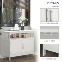HOMCOM Wooden Console Table with Open Shelf and 2 layers Cabinet  Kitchen Furniture(m-7)