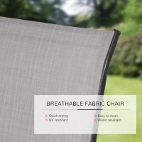 Outsunny 5pc Patio Garden Table Set Outdoor Furniture Dining Set w/ Metal Slat Finish and 1.75" Umbrella Hole for Backyard Porch, Grey(m-5)