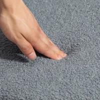 HOMCOM 4 Pieces Kitchen Chairs, Modern Dining Chairs w/ Berber Fleece Upholstery and Steel Legs for Living Room, Grey(m-7)