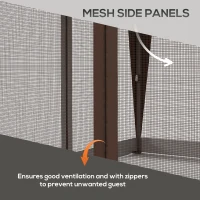 Outsunny 11x11FT Pop Up Canopy with 1-Button Push, Mosquito Netting, Carry Bag, Sandbags, Height Adjustable Instant Shelter(m-5)