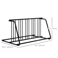 DURHAND All-Steel Bike Rack, 61" Bike Stand, 6-Bike Capacity, Dual-Side, for Garages Streets Yards Schools(m-3)