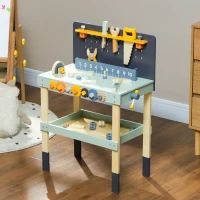 Qaba 49 Piece Toddler Tool Set for Ages 3-6 Years, Light Blue(m-10)