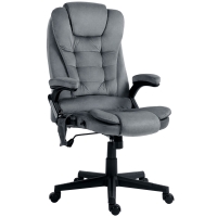 Vinsetto 6 Point Executive Office Chair with Heat, Velvet High Back Vibrating Massage Office Chair, Dark Gray
