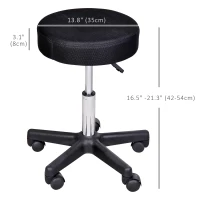 HOMCOM Adjustable Hydraulic Swivel Massage Salon Stool Facial Spa Tattoo Saddle Chair with 3 Changeable Seat Covers, Red/White/Black(m-3)