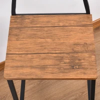 HOMCOM 5-Piece Counter Height Bar Table with Space-Saving Design, Square Kitchen Table and Chairs Set with Footrest, Metal Legs, Industrial Dining Table Set for 4, Walnut(m-8)