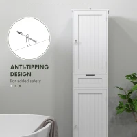 HOMCOM Freestanding Bathroom Cabinet with Drawer and 2 Doors, Tall Bathroom Cupboard for Kitchen, Study, Living Room(m-7)