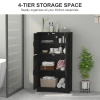 HOMCOM Farmhouse Kitchen Pantry, Freestanding Kitchen Pantry Storage Cabinet with Barn Doors and Adjustable Shelves, Black(m-5)