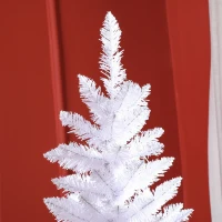 HOMCOM 6ft Tall Pencil Artificial Christmas Tree with 479 Branch Tips with Steel Base, White(m-9)
