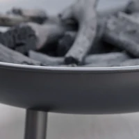 Outsunny 23" Round Outdoor Fire Pit, Portable Firepit Fireplace with Support Legs for Garden, Patio, Camping, Bonfire, Black(m-7)