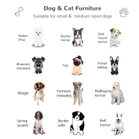 PawHut Wicker Dog House Raised Rattan Puppy Bed Cat Shelter for Indoor Outdoor Garden Patio Pet Sofa with Removable Cushion for Medium Sized Pet Brown(m-7)