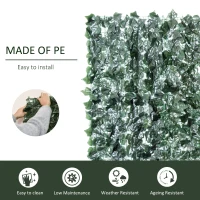 Outsunny Grass Wall Panels, 94.5" x 39" Artificial Grass Wall Decor,Greenery Backdrop Panels Wall for Outdoor, Indoor, Garden, Fence, Backyard, Dark Green(m-4)