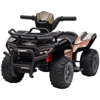 Aosom Kids Ride-on ATV Quad Bike Four Wheeler Car with Music, 6V Battery Powered Motorcycle for 18-36 Months, Black(m-11)