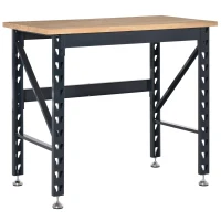 HOMCOM 45" Workbench, Solid Wood Tabletop Workstation, Work Table with Four Adjustable Foot Pads, Weight Capacity 1100 Lbs(m-11)