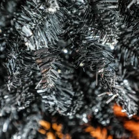 HOMCOM 6ft Pencil Christmas Tree, Slim Artificial Christmas Tree with Realistic Branches and Warm White LED Lights, Black(m-8)