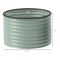 Outsunny Set of 2 Raised Garden Bed, Metal Planter Box with Safety Edging, Easy-to-assemble Stock Tank, Light Green(m-3)