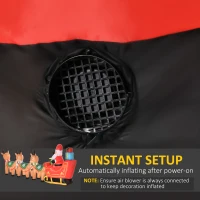 HOMCOM 4.5ft Christmas Decoration with Santa Claus on Sleigh and 3 Deer Inflatable Santa Decor Built-in LED Lights Blow UP Decoration for Holiday Yard(m-6)