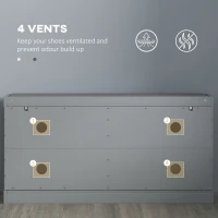 HOMCOM Shoe Storage with Seat, Upholstered Hallway Bench, Shoe Bench with 2 Flip Drawers and 4 Vents for 8 Pairs of Shoes(m-9)