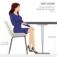 HOMCOM 2 Pieces Dining Chairs, Set of 2 Upholstered Kitchen Chairs with Padded Seat and Steel Legs for Living Room Cream White(m-7)