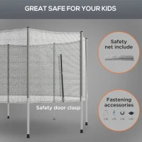 Soozier 14FT Enclosure Trampolining Bounce Safety Accessories Trampoline Net with 8 Poles, Grey(m-5)