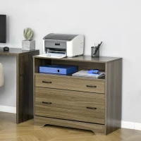 Vinsetto Lateral File Cabinet with Shelf, 2 Drawer Filing Cabinet for Letter Sized Papers, Print Stand, Charcoal Grey(m-2)