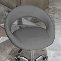 HOMCOM Modern Hydraulic Moon Salon Stool Rolling Swivel Chair Massage Spa Tattoo Pub Bar Stool, Grey(m-9)